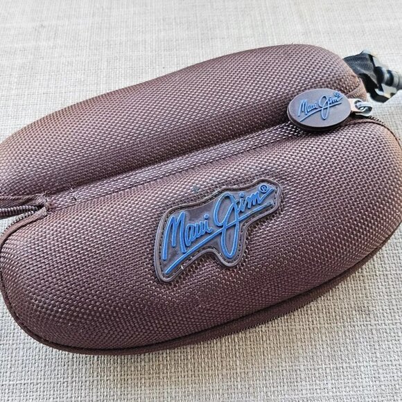Maui Jim Glasses Case Brown Semi Hard Case Zip Around Case only - Picture 4 of 10
